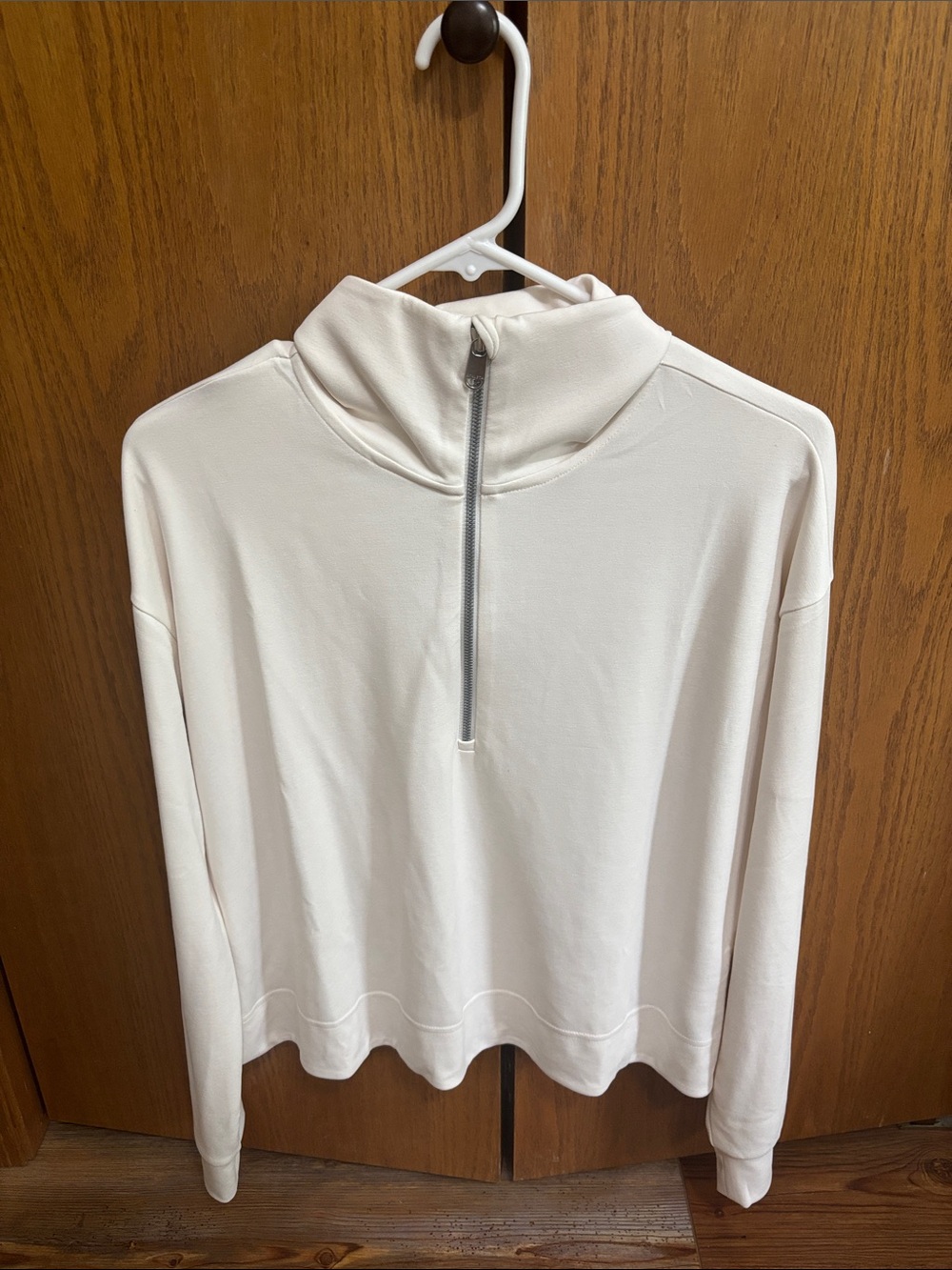 Seasoft Athleta Cream Half-Zip Sweatshirt